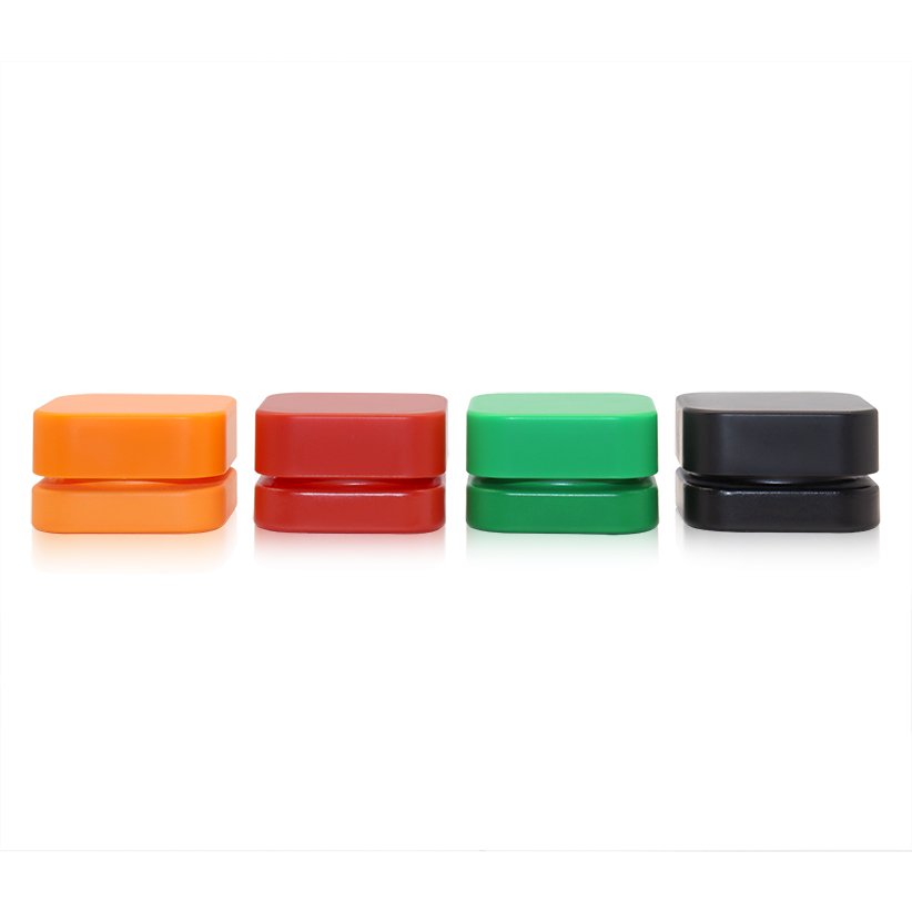 in stock Qube 9ml clear black white Square Premium CR Glass jar wax cream container with child resistant lid