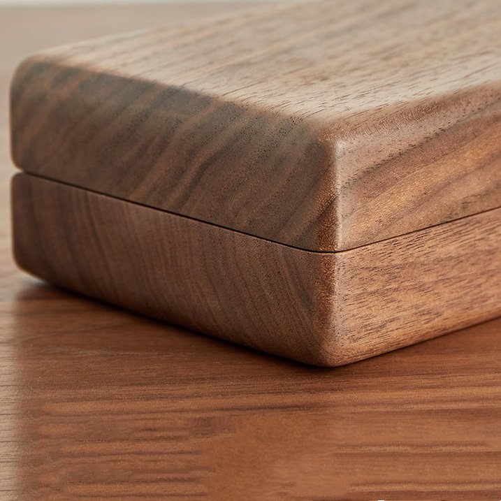 Black walnut solid wood jewelry box storage box Fine high-end jewelry ring earrings Gold jewelry storage box