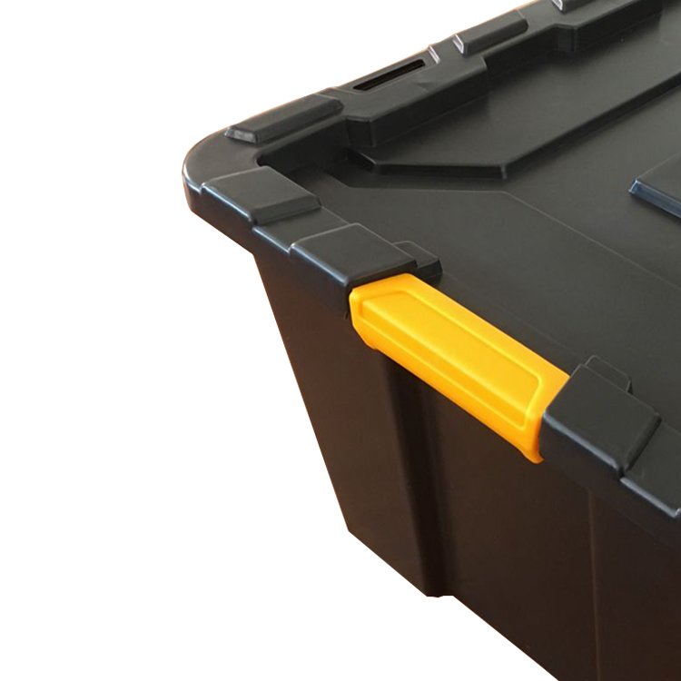 Chinese Supplier 55L black heavy duty plastic garden storage box
