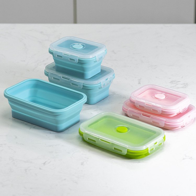 Customized Camping Eco Friendly Container Reusable Airtight Kitchen Silicon Food Storage