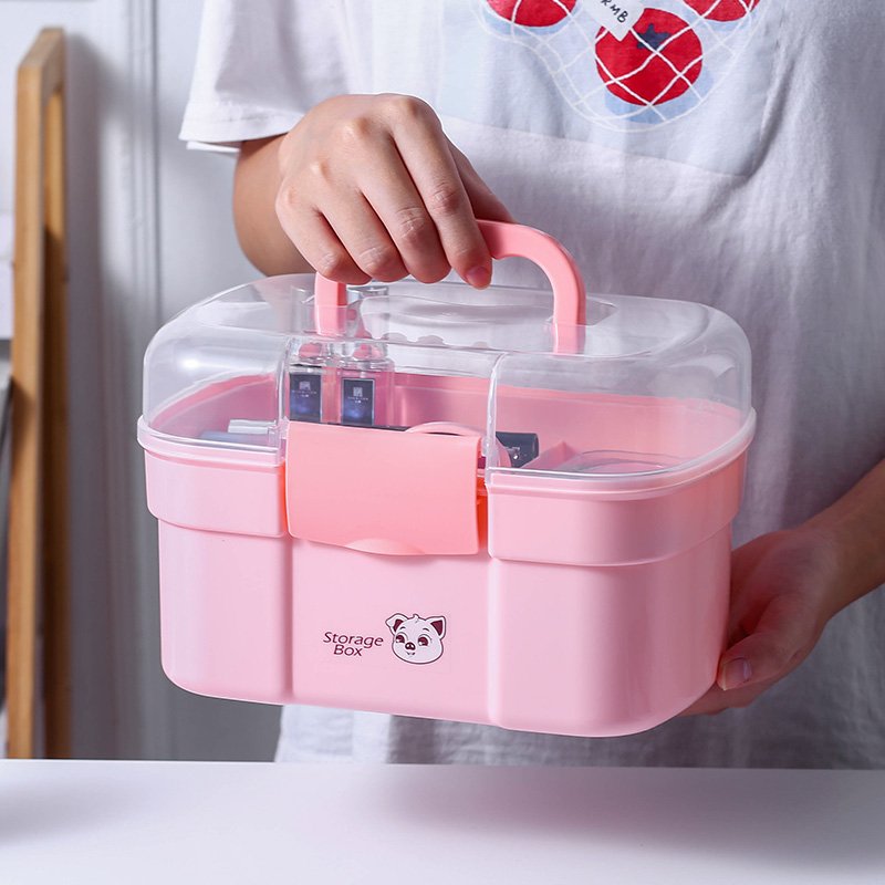 Custom Logo PP plastic medicine box ,multipurpose home desktop organizer cosmetic storage box plastic with lid