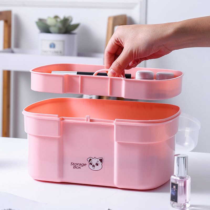 Custom Logo PP plastic medicine box ,multipurpose home desktop organizer cosmetic storage box plastic with lid