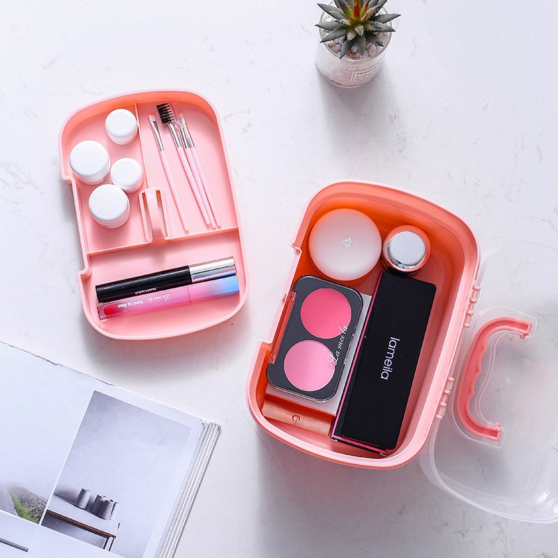 Custom Logo PP plastic medicine box ,multipurpose home desktop organizer cosmetic storage box plastic with lid