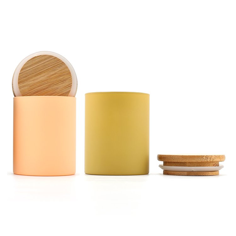 Supplier glass container canister air tight kitchen food spice glass storage jar smell proof bottle with bamboo lid
