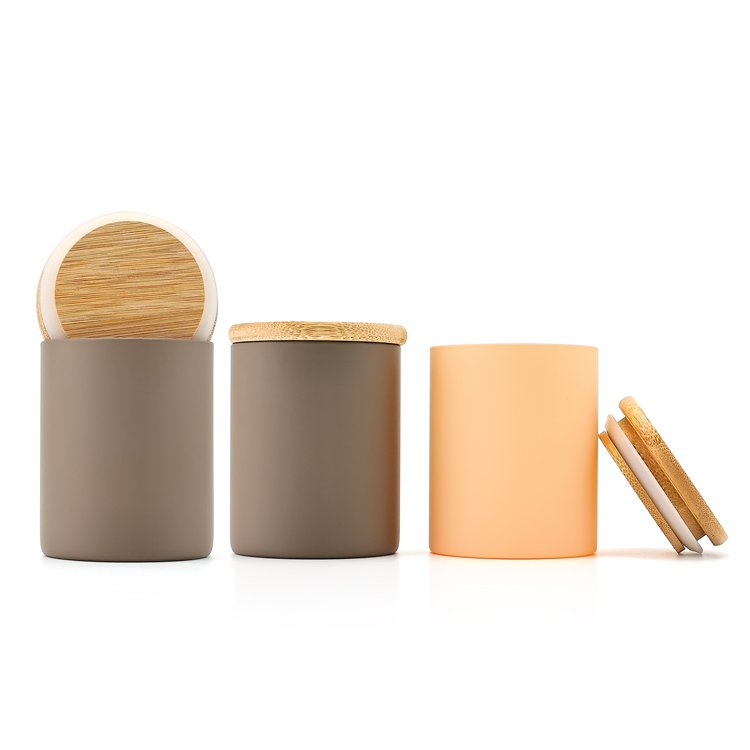 Supplier glass container canister air tight kitchen food spice glass storage jar smell proof bottle with bamboo lid