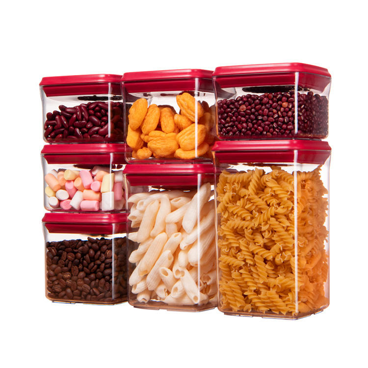 Christmas Pantry Push Top Stackable Airtight Oreo Cookie Popcorn Baby Food Storage Kids Snack Container Set