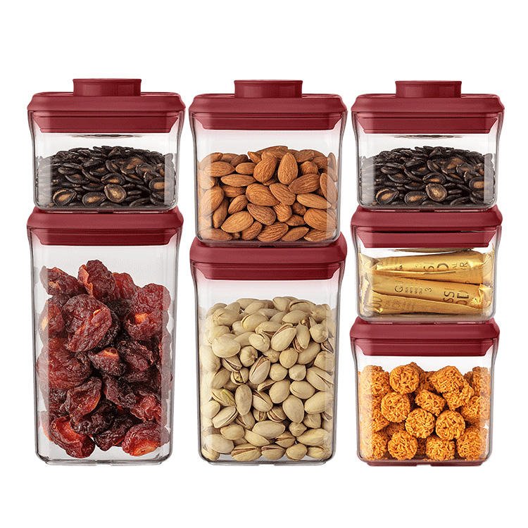 Christmas Pantry Push Top Stackable Airtight Oreo Cookie Popcorn Baby Food Storage Kids Snack Container Set