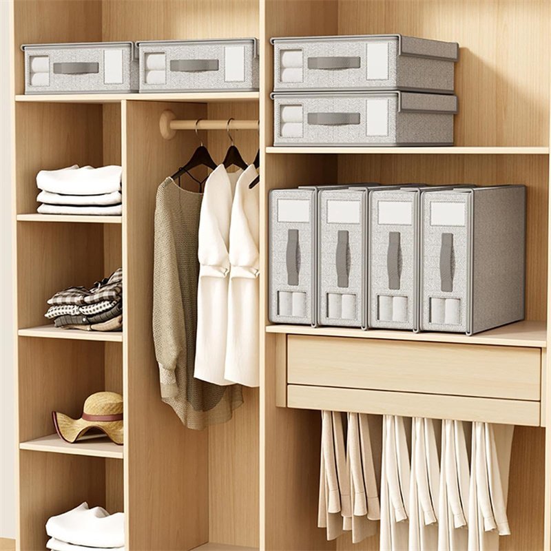 Hot Sale Storage for Sheets Pillowcases and Blankets Foldable Bedding Blankets Storage Box Case Bed Sheet Organizer with Window