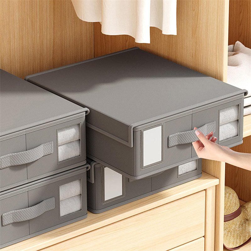 Hot Sale Storage for Sheets Pillowcases and Blankets Foldable Bedding Blankets Storage Box Case Bed Sheet Organizer with Window