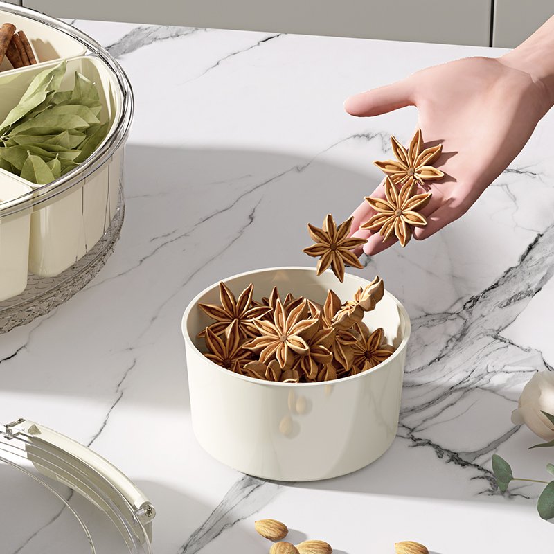 Hot New Modern 6-Cell Plastic Food Storage Container Rectangle PET Cover Injection Handle Multifunctional Refrigerator Storage