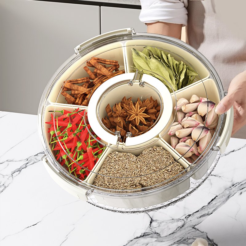 Hot New Modern 6-Cell Plastic Food Storage Container Rectangle PET Cover Injection Handle Multifunctional Refrigerator Storage
