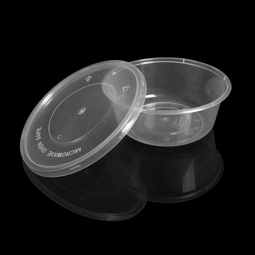 Wholesale Disposable Plastic Round Takeaway Food Container, Custom Printing Disposable Microwave Food Container