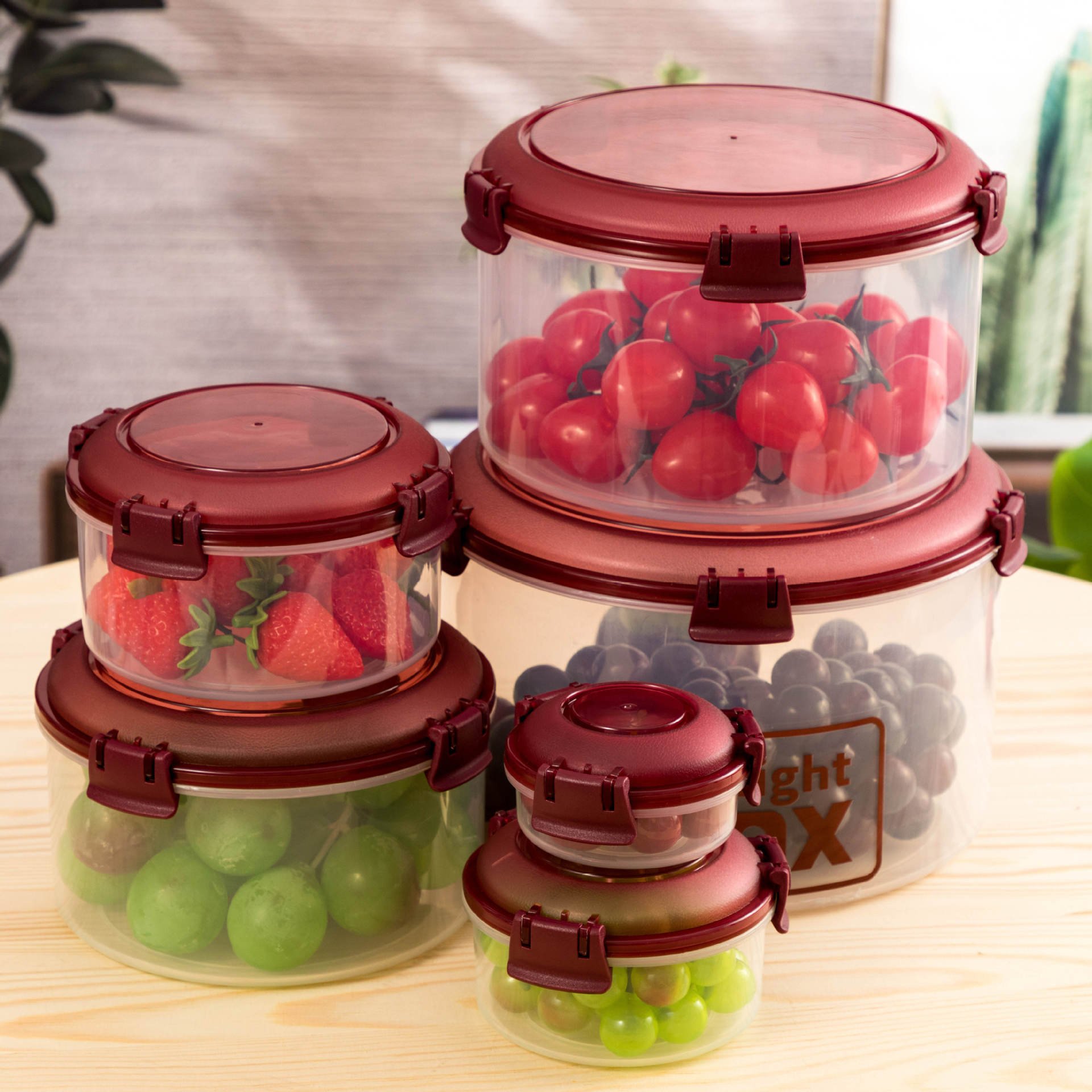 Hot Sale Food Grade Kitchen Fresh Food Storage Container Sealed Plastic Transparent Food Jar Storage Container Set With Lid
