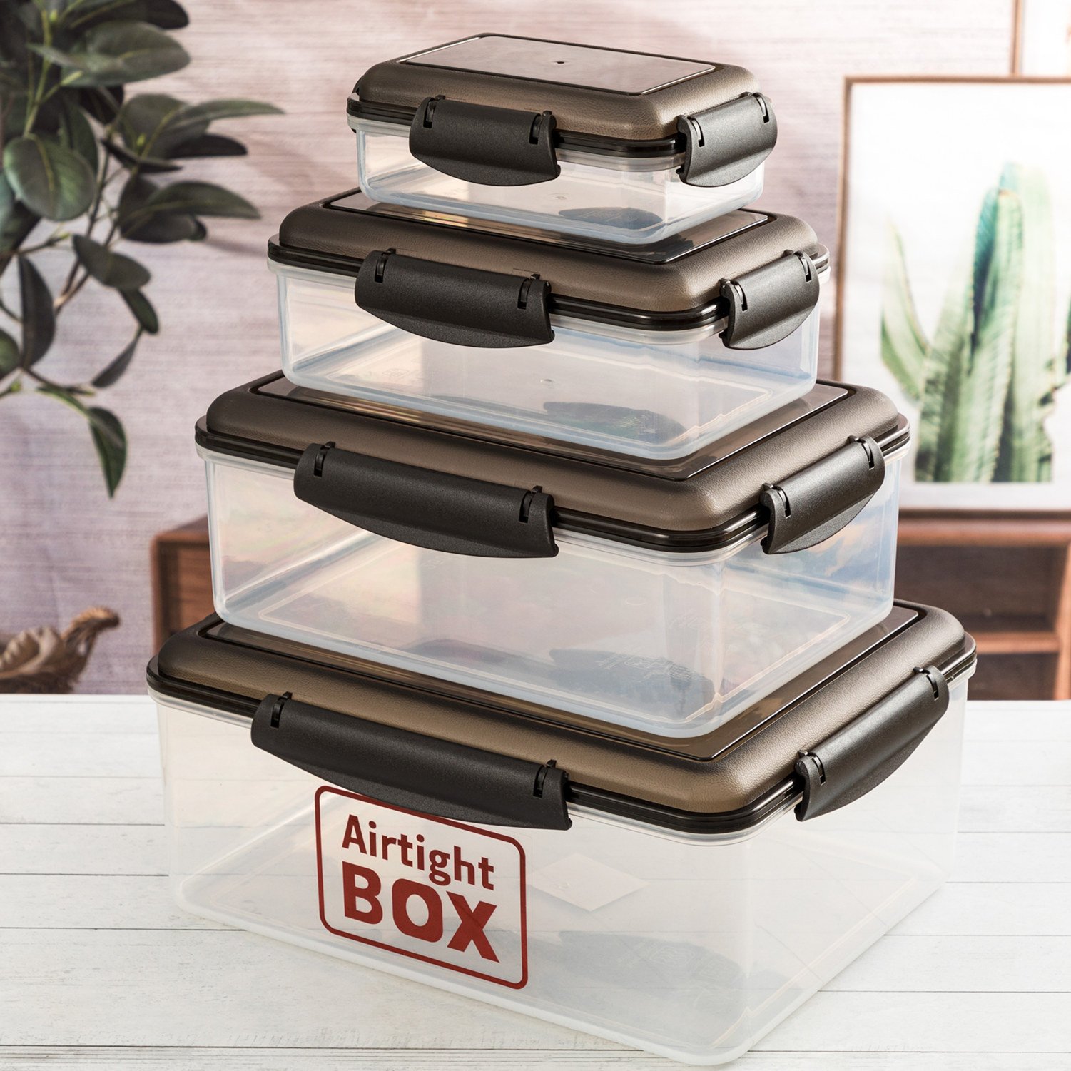 Hot Sale Food Grade Kitchen Fresh Food Storage Container Sealed Plastic Transparent Food Jar Storage Container Set With Lid