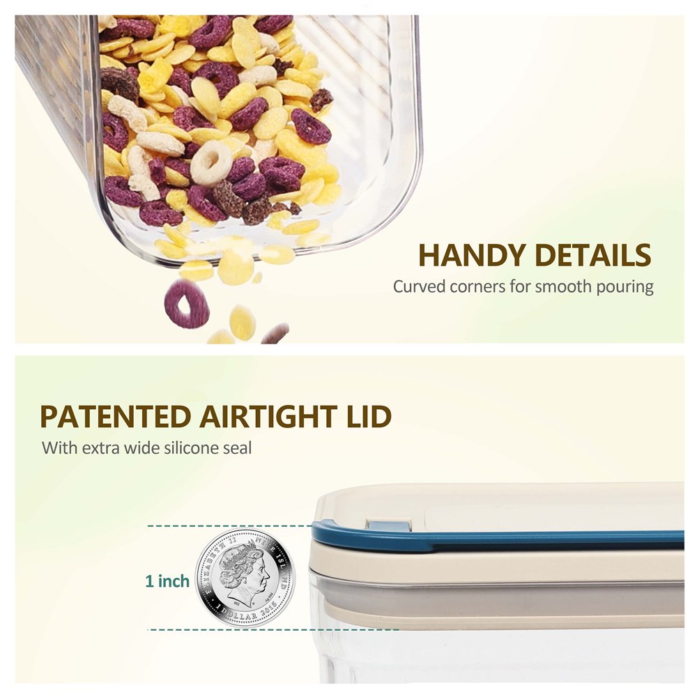 LINK LIFE 3.2L 1.5L 0.6L 100% Leakpoof Plastic Kitchen Cereal Food Organizer Storage Airtight Container with Lid For Flour Sugar