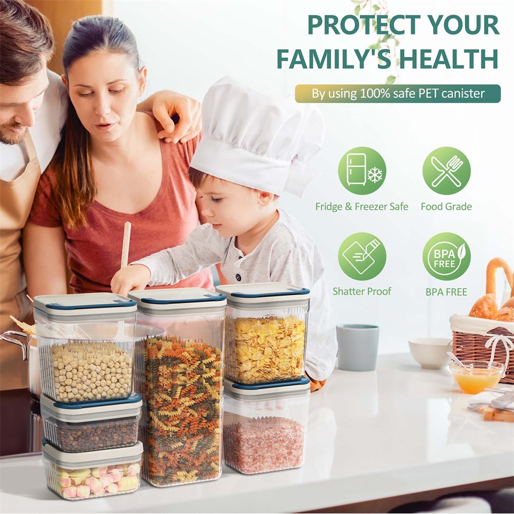 LINK LIFE 3.2L 1.5L 0.6L 100% Leakpoof Plastic Kitchen Cereal Food Organizer Storage Airtight Container with Lid For Flour Sugar