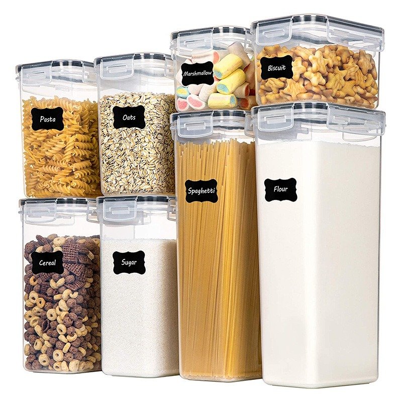 Stackable Kitchen Organizer Cereal Dry Food Storage Bin Box Container 30pcs Set Multifunction Provided Bpa-free Airtight Plastic