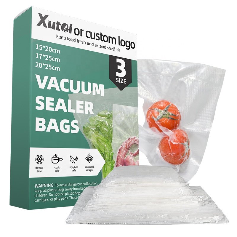 Food Grade Plastic Microwave Vacuum Sealer Food Saver Storage Roll Bags Custom Vacuum Seal Roll