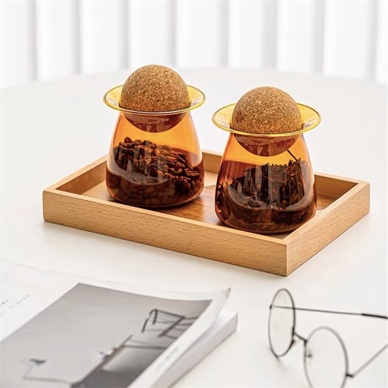 High borosilicate glass storage tank coffee beans tea corks ball storage tank baby glass jars for food storage with lids