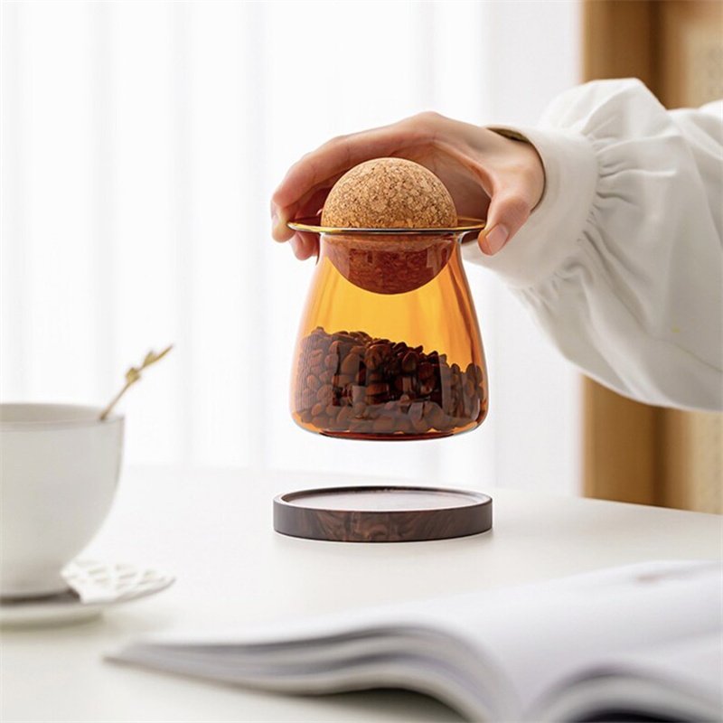 High borosilicate glass storage tank coffee beans tea corks ball storage tank baby glass jars for food storage with lids