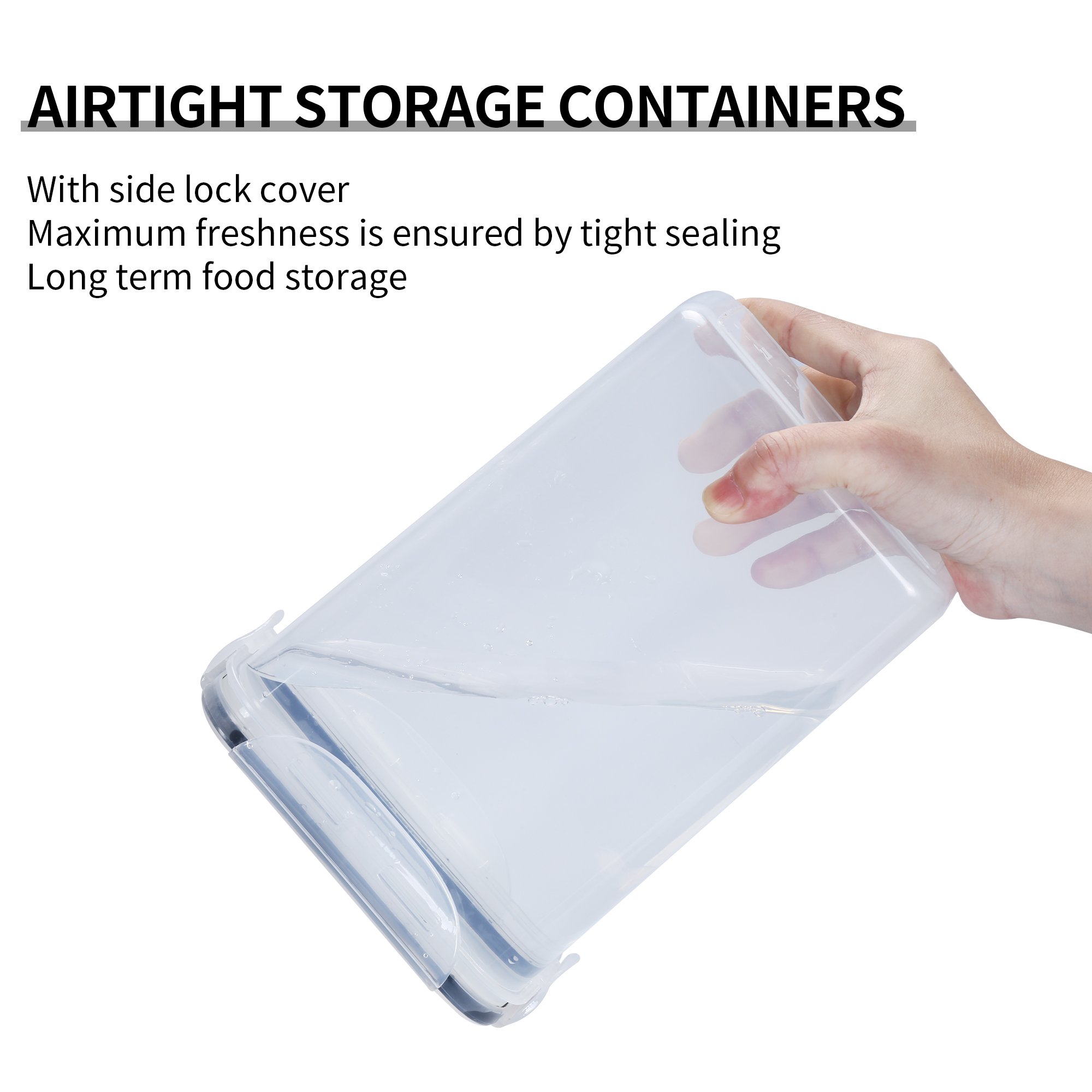 Factory wholesale pantry 24 pack flour pasta dry cereal storage crisper box airtight plastic food container set with snap lock