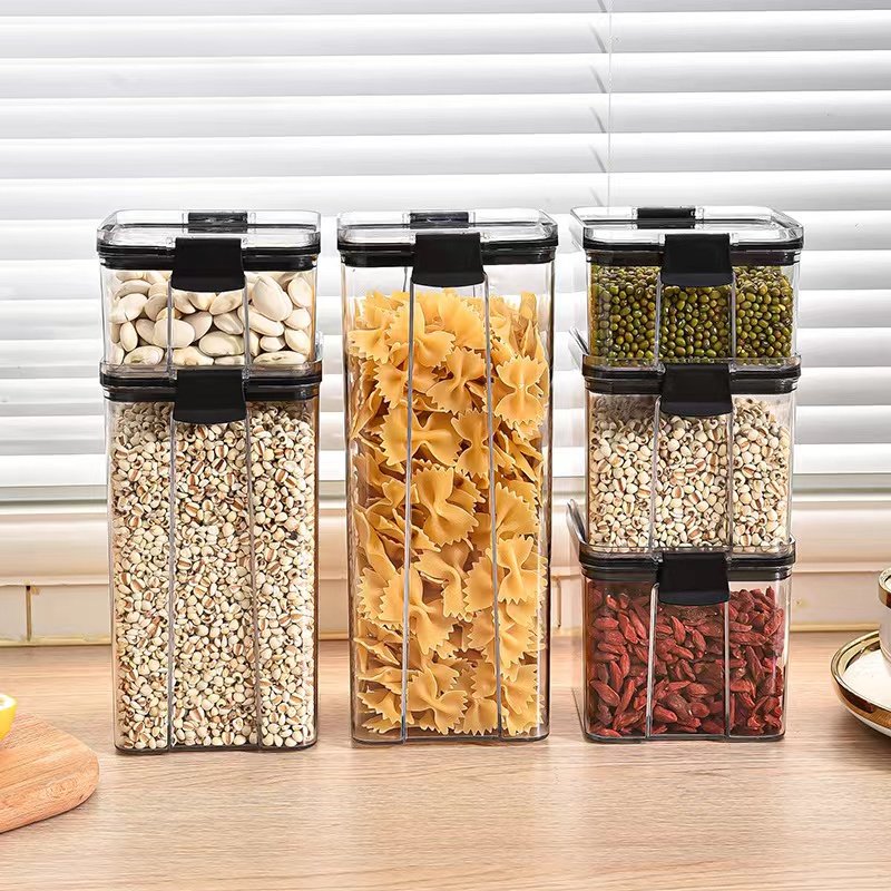 Hot Sale Clear Kitchen Household Plastic Bpa Free Cereal Box Airtight Fridge Food Storage Containers