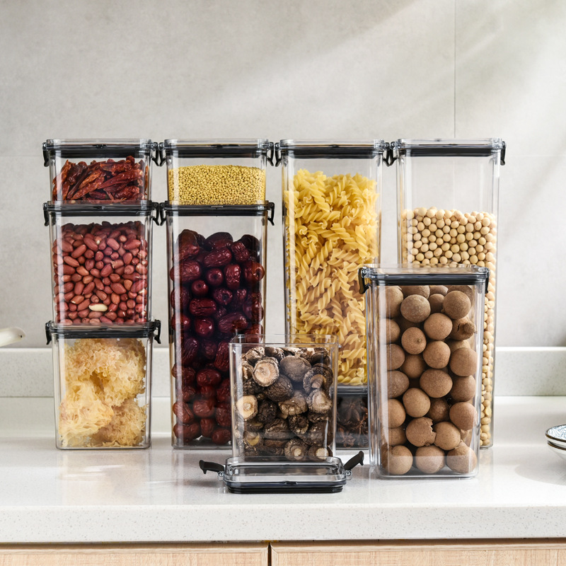 Hot Sale Clear Kitchen Household Plastic Bpa Free Cereal Box Airtight Fridge Food Storage Containers