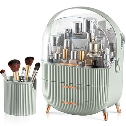Dropshipping Shopif Makeup Organizer Skincare Organizer with 2 Drawers and Brush Storage Box