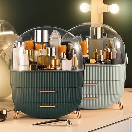Dropshipping Shopif Makeup Organizer Skincare Organizer with 2 Drawers and Brush Storage Box