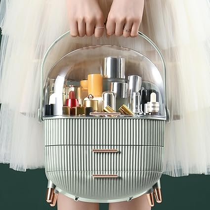 Dropshipping Shopif Makeup Organizer Skincare Organizer with 2 Drawers and Brush Storage Box