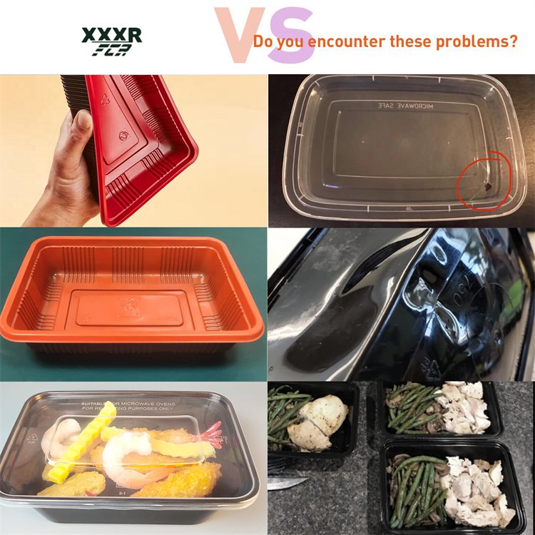 Factory Direct Sales Disposable Plastic Food Packaging Lunch Boxes Microwave Food Bento Storage Container