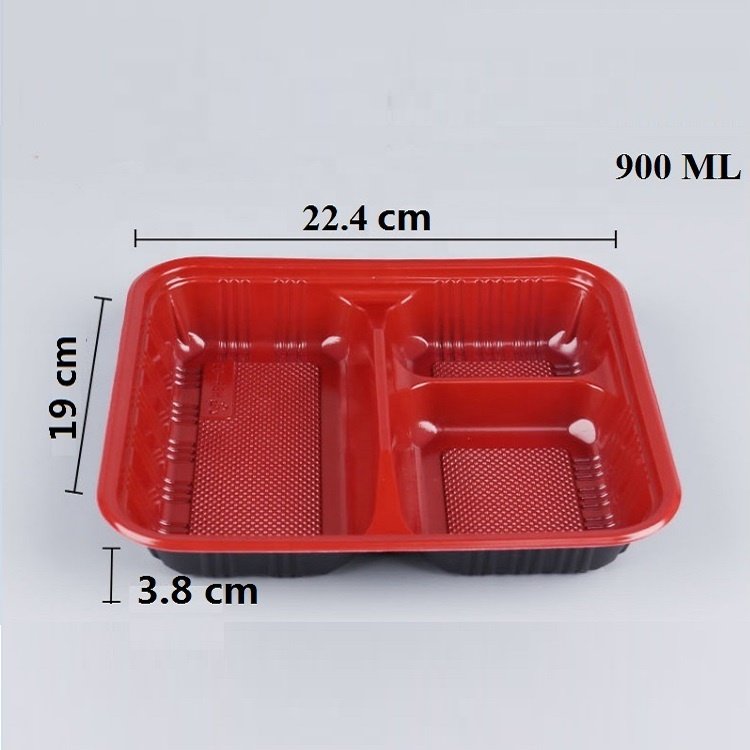 Factory Direct Sales Disposable Plastic Food Packaging Lunch Boxes Microwave Food Bento Storage Container