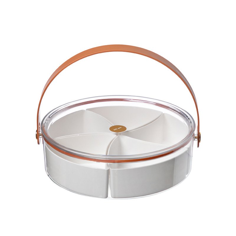 Serving Trays with Lid Food Storage 5 Compartment Round PET Candy and Nut Serving Container