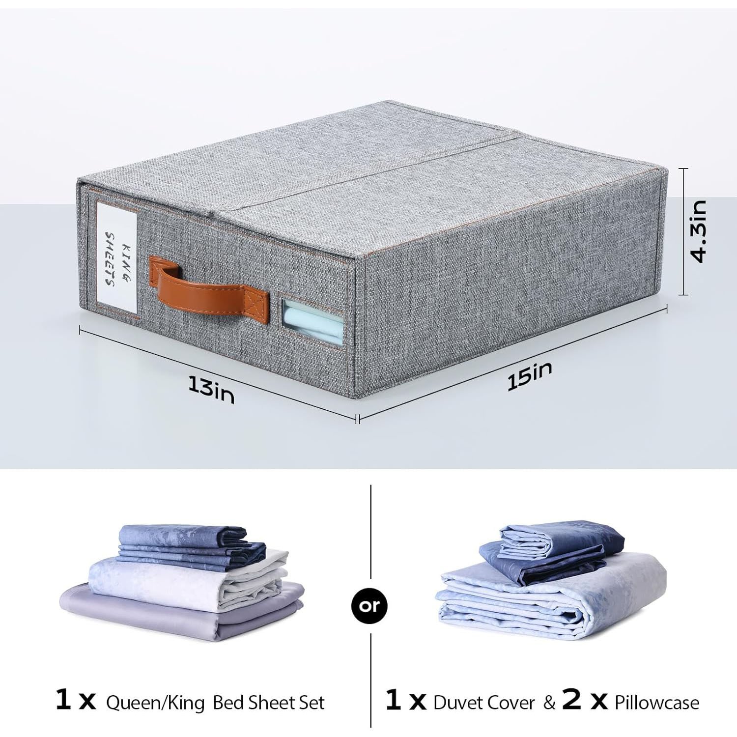 2024 Factory 4 Pack Closet Linen Storage Box Case Pillow Bed Sheet Straps Bands Set Organizer With Handle