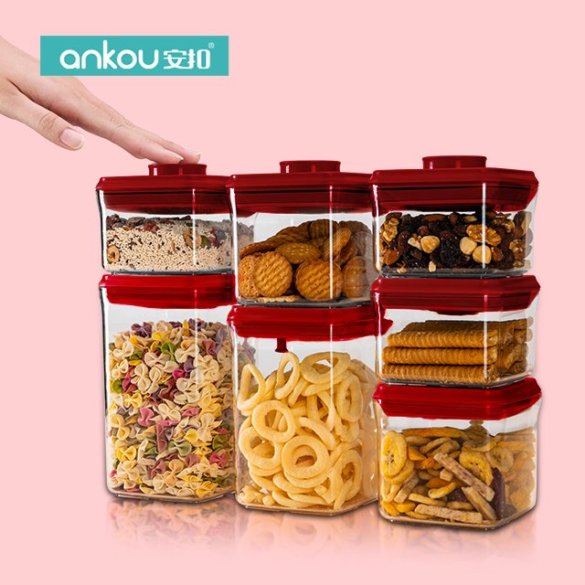 Hot Sales storage jars Multiple Pet Food storage boxes & bins Clear Stackable Bpa-Free Pop Up Airtight food storage & container