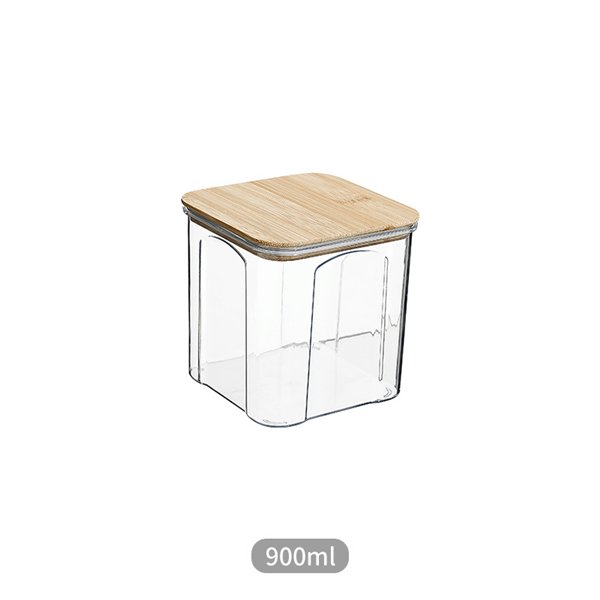 Kitchenware Food Grade Good Quality Plastic Food Storage Container Set With Bamboo Lid