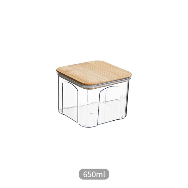 Kitchenware Food Grade Good Quality Plastic Food Storage Container Set With Bamboo Lid
