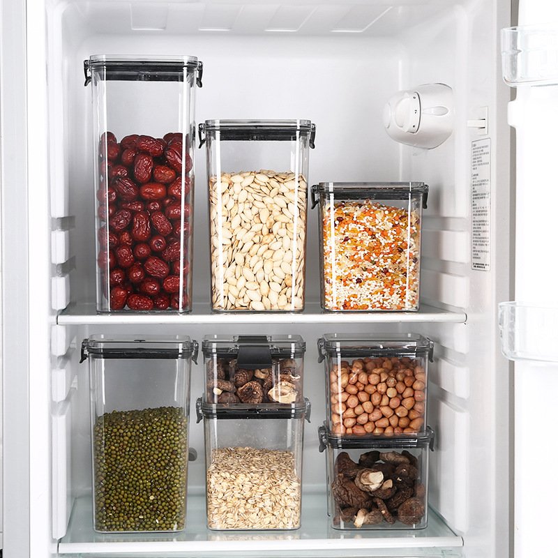 Creative House kitchen dry food nuts fruit fresh transparent 5 pieces plastic box airtight storage container set with lid