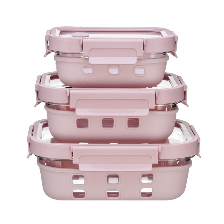 IKOO Airtight glass food storage container set with lid Microwave, Oven, Freezer and Dishwasher Friendly