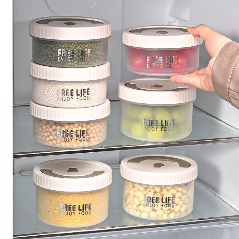 Outdoor Portable Plastic Airtight Stackable Cereal Refrigerator Sealed Jar Food Storage Containers Set With Lids and Handle