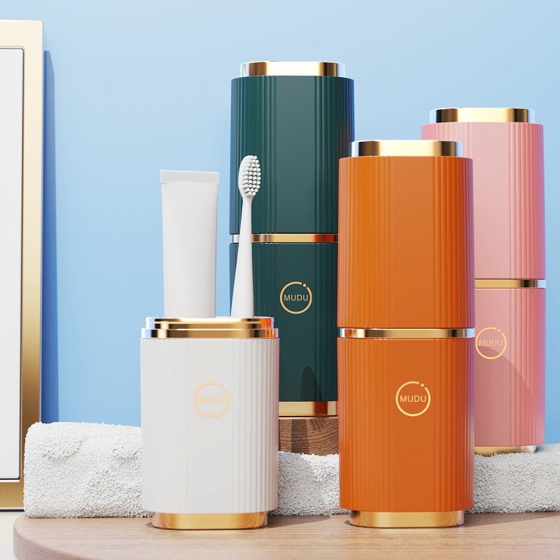 New Light Luxury Convenient Travel Wash Cup Brushing Cup Tooth Cylinder Set High Quality Plastic Tooth Set Storage Box