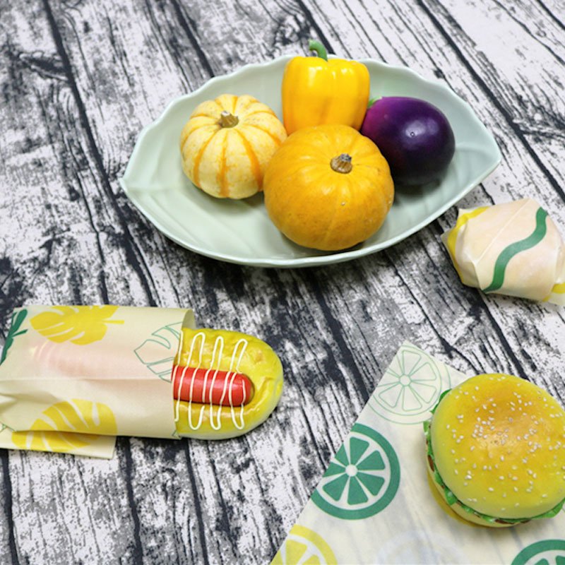 Eco friendly reusable biodegradable beeswax food storage wrap pack