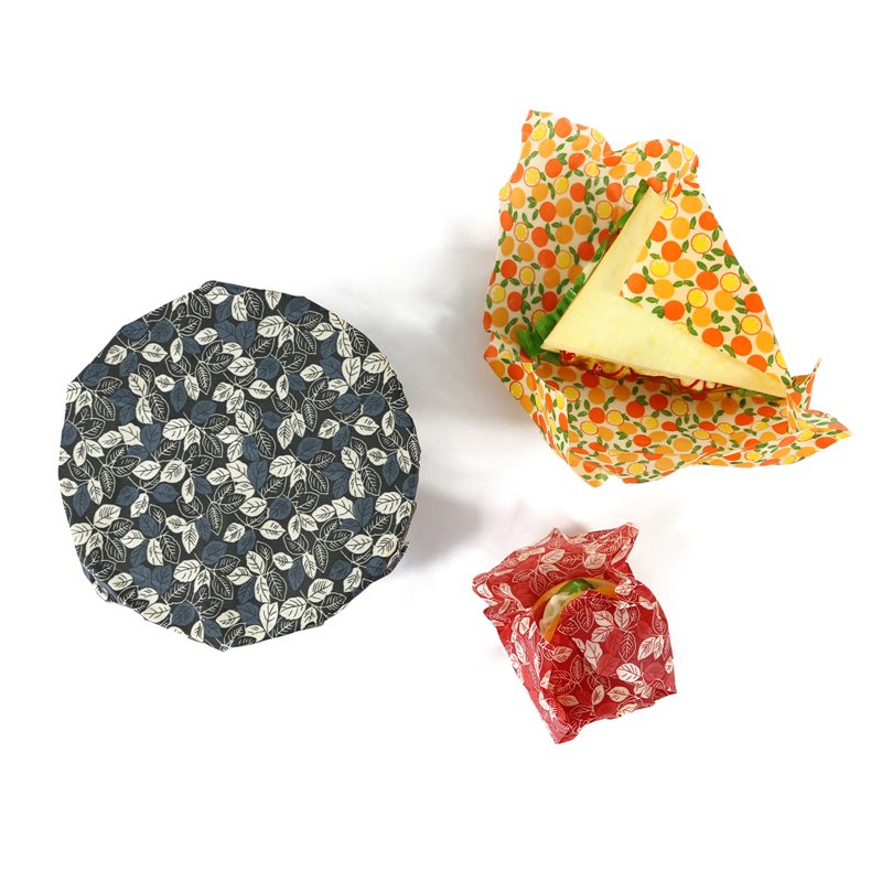 Eco friendly reusable biodegradable beeswax food storage wrap pack