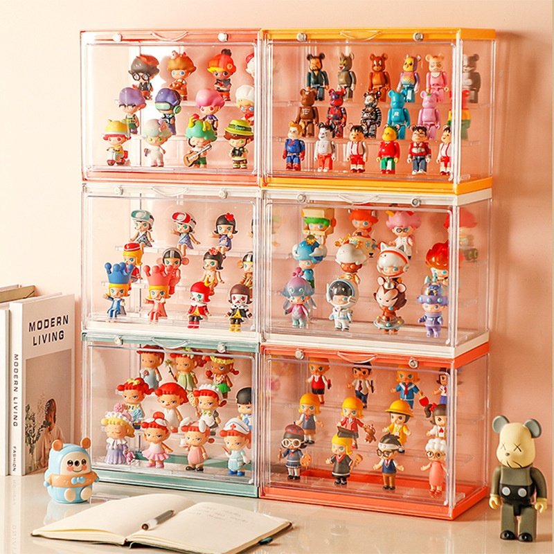 Custom transparent cube Acrylic storage clear display boxes with magnetic lid