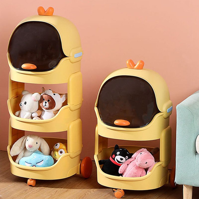 Household Cartoon Snack Cart Storage Shelves Living Room Bedroom Multi-layer Debris Storage Rack