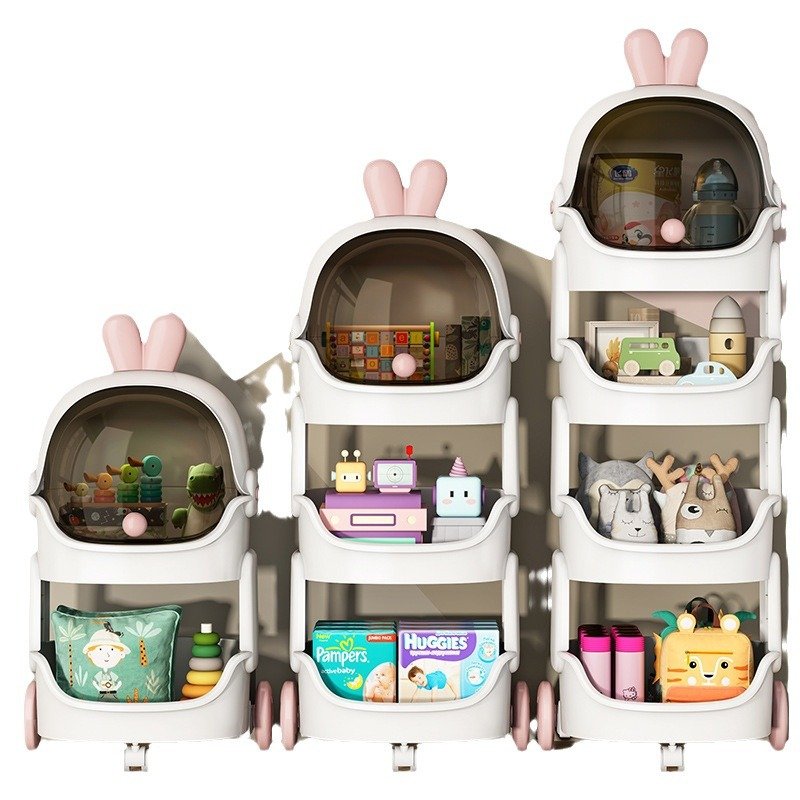Household Cartoon Snack Cart Storage Shelves Living Room Bedroom Multi-layer Debris Storage Rack