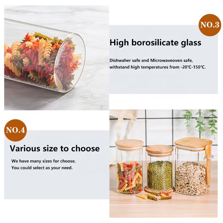 4 Oz 6Oz 6.5Oz 8 Oz 10 Oz 12 Oz 16Oz 24 Oz Sublimation Wide Mouth Clear Glass Jar With Bamboo Lid Top Set