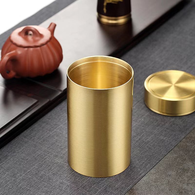 Tea Canister with Airtight Double Lids Metal Container Large Tea Tin Can Loose Tea Organizer Coffee Storage Box