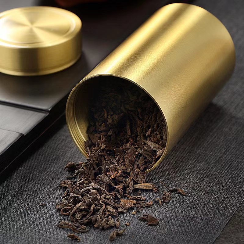 Tea Canister with Airtight Double Lids Metal Container Large Tea Tin Can Loose Tea Organizer Coffee Storage Box