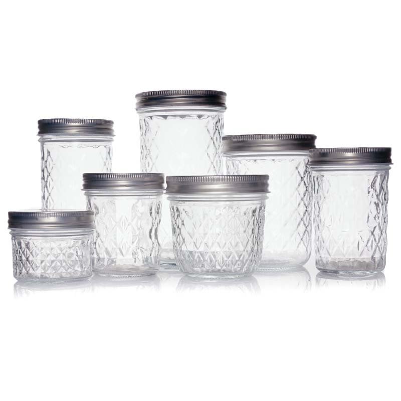 Fruit 8oz 16oz Empty Large Dry Wide Mouth Canning Food Storage Glass Mason Jar with Lids for Canning